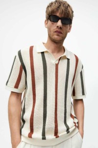 Customized Men’s Striped Summer Knit Shirt