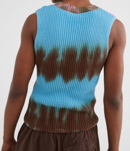 Dyed ribbed Slim Sweater Vest Boys V Neck sweater