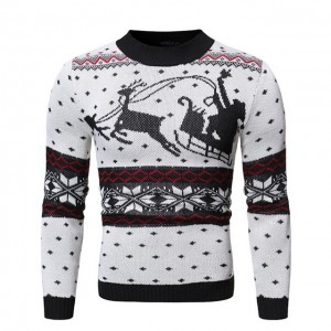 Men’s Ugly Christmas Sweater Knitted Cute  Funny Pullover Santa Knitted Sweater Tops