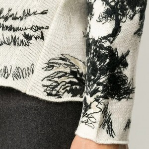 Suéter de hombre de manga larga de punto suéter de punto jacquard de moda