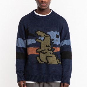 2023 Men’s crew neck jacquard knitted sweater