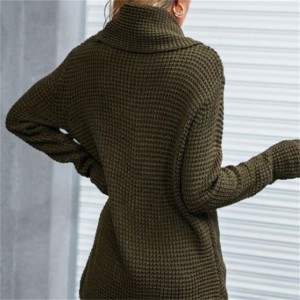Sweater Pullover Wanita Turtleneck Warna Pejal Rekaan Khas Terkini