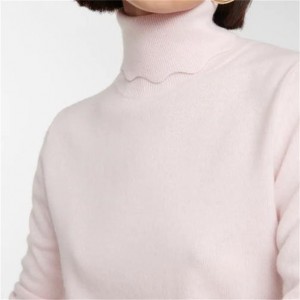 OEM ODM အရည်အသွေးမြင့် Slim Fit Solid Colour Turtleneck Ladies Fashion Sweaters