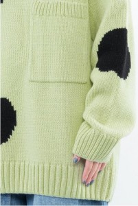 Захиалгат өвлийн дугуй хүзүү урт ханцуйтай сүлжмэл эмэгтэй пуловер цамц