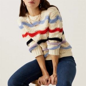 Индивидуален жакардов висококачествен многоцветен стандартен пуловер от мохер