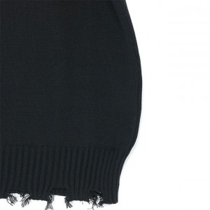 Muški crni pokrivač pleteni pulover
