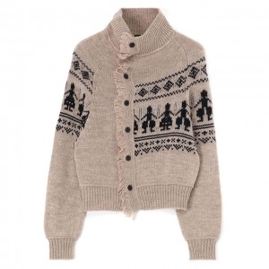 Плетена жилетка с пуловер с ресни и детайли