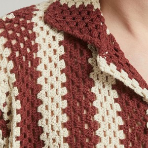 ເສື້ອ Cardigan Lapel Flagship Paprika Crochet