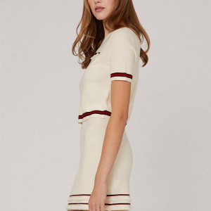 ຜູ້ຍິງ Stripe Detail Knitted Mini One Set Skirt