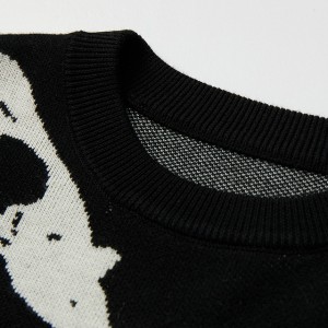 Жакард кара свитер Көзге урам хип-хоп модалы бренд пар стиле