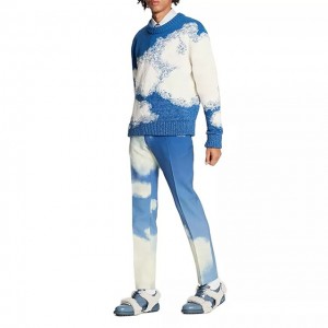 कस्टम पुरुष स्वेटर निर्माता मोटो बुनिएको ज्याक्वार्ड स्वेटर कलरब्लक ऊनी स्वेटर