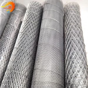 Expanded metal mesh for reinforcement and cracks prevention is used for wall plastering
