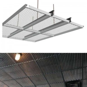 Plafond suspendu en treillis métallique déployé en aluminium
