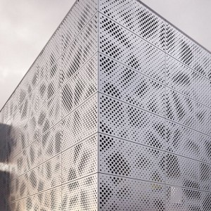 Perforated metal mesh metal corrugated metal facade design