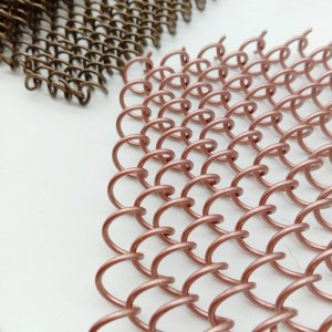 Dekoratiewe Metal Coil Deur Gordyn Draperie Mesh Chain Link Curtain