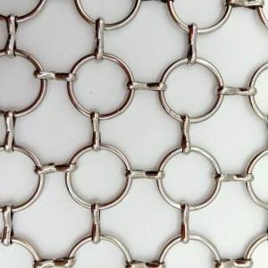 Architectural Aluminum Alloy Metal Ring Mesh for room decoration