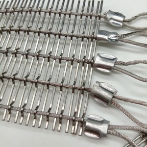 Stianless Steel Cable Rod Woven Wire Mesh