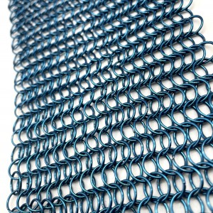 ເພດານໂຮງແຮມ 304 316 Stainless Steel Chainmail Ring Mesh Curtains