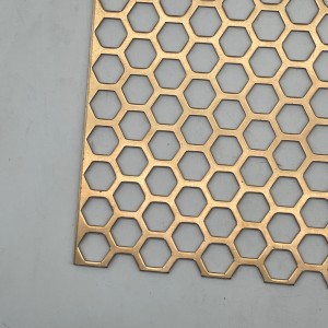 Curtain wall design galvanized steel hexagonal hole perforated metal mesh