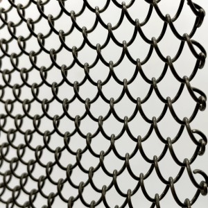Aluminum alloy metal chain link fence decorative mesh for exhibition hall