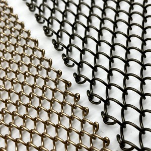 Aluminum alloy metal chain link fence decorative mesh for exhibition hall