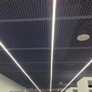 Artistic aluminum expanded metal panel for ceiling tiles