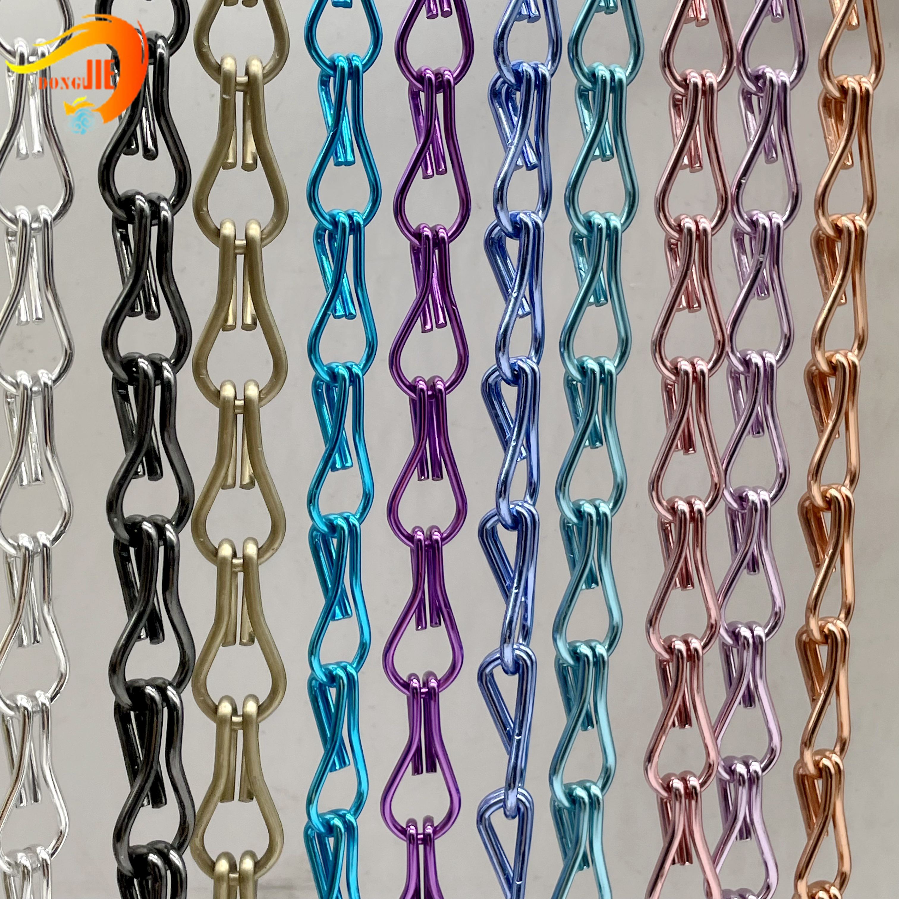 Hot-selling Aluminum Chain Link Curtain - Interior Decorative Aluminum Chain Fly Screens for Door and Window  – Dongjie detail pictures