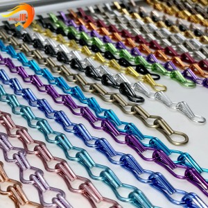 Colorful Double Hooks Chain Fly Screen Factory Curtain Patterns Customized Dimension