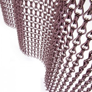 Lightweight anodized aluminum design double hooks chain fly screen