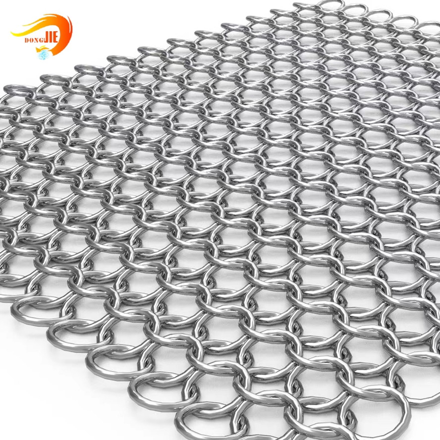 Hot New Products Chain Link Fly Screen - Decoration Stainless Steel Chain Mail Ring Mesh Curtain – Dongjie