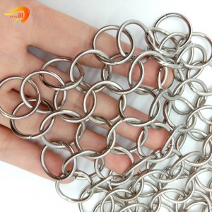 Stainless steel welded metal ring mesh curtain decoration