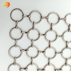 Fabric Drapery Curtain Stainless Steel Chain Ring Mesh