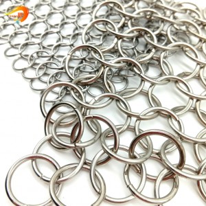 Stainless Steel Welded Ring Decorative Mesh / Metal Ring Curtain