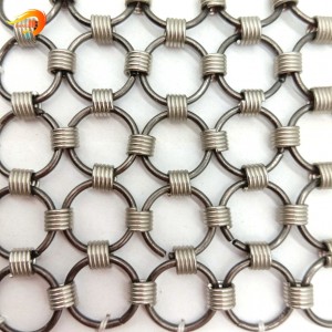 Decorative screen carbon steel ring mesh curtains for balcony