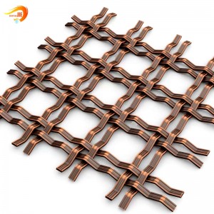 Brass Crimped Metal Mesh Decorative Wire Mesh for Cabinets Screen