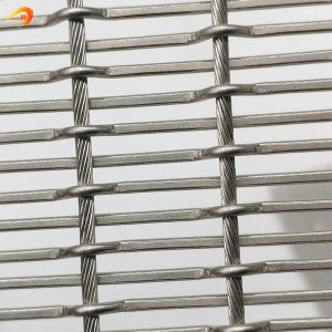 Crimped Type Woven Wire Fabric Decorative Metal Facade Mesh for Curtain Wall