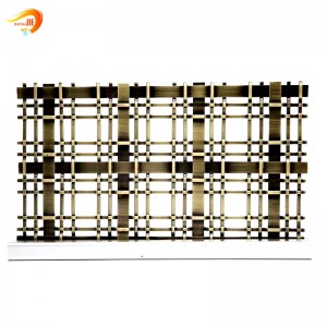 Brass Crimped Metal Mesh Decorative Wire Mesh ho an'ny Cabinets Screen