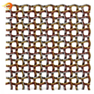 Brass Crimped Metal Mesh Decorative Wire Mesh for Cabinets Screen