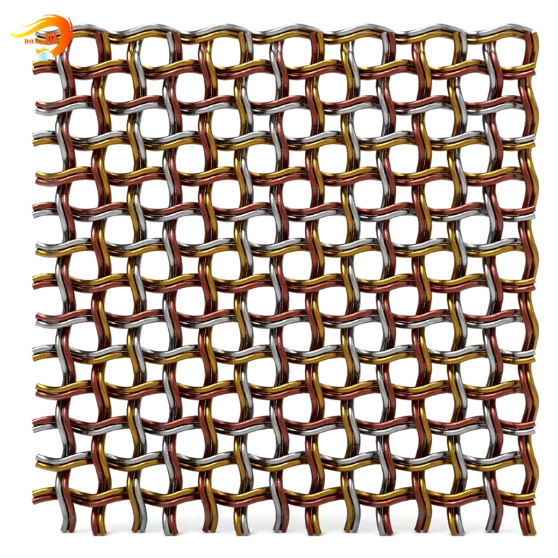 China Brass Crimped Metal Mesh Decorative Wire Mesh for Cabinets Screen  factory and suppliers