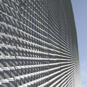 Aluminum expanded metal facade cladding design