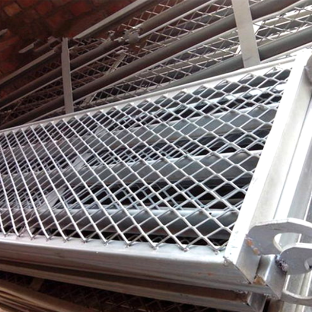 Expanded metal mesh stairs for workshop