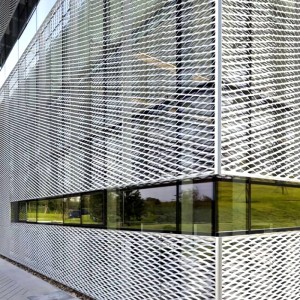 Powder Coating Aluminum Expanded Metal Mesh Curtain Wall for Facade Cladding