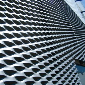 Customized Aluminum Expanded Metal Facade Cladding Panels For Building Exterior Curtain Wall