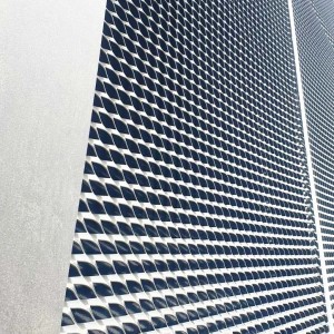 Aluminum expanded metal facade cladding design