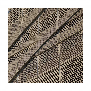 Fasad Modern Permukaan Kustom Aluminium Cladding Berlubang Melengkung