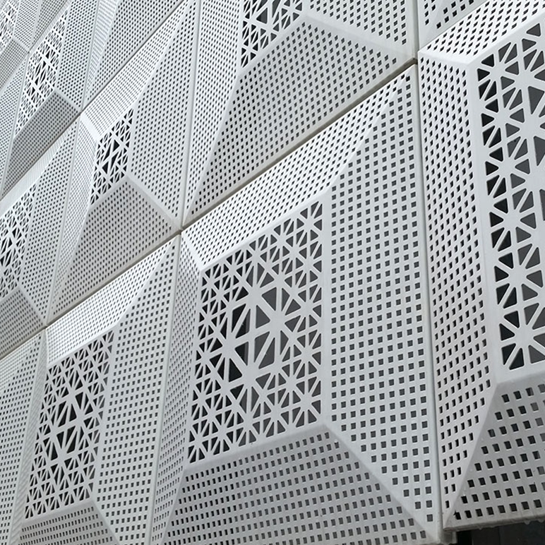 High reputation Decorative Perforated Metal Sheet - Exterior curtain wall aluminum perforated metal 3D facade panel – Dongjie