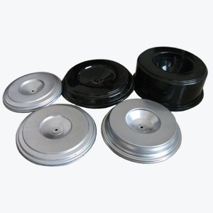 Hot dip galvanized metal end caps for filters