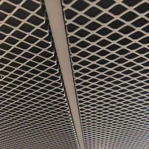 Easy Install Diamond Hole Expanded Metal Mesh Ceiling For Decoration