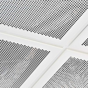 Decorative white perforated metal sheet ceiling tiles