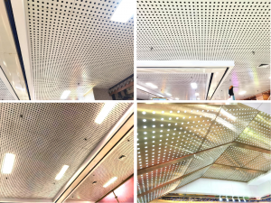 Bathroom aluminum perforated metal tiles 3d ceiling panels